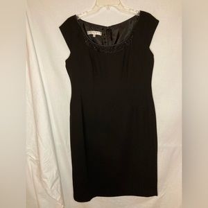 Evan Picone woman’s cocktail formal evening dress hand beading black 10P